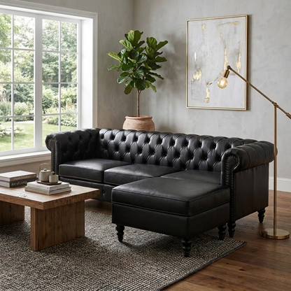 U-style 85" Modern 4-Seater L-Shaped Sectional Sofa