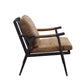 Anzan - Accent Chair - Berham Chestnut Top Grain Leather & Matt Iron