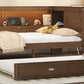 Full Size Wood Daybed with Storage Shelves, USB, LED, and Trundle