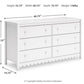 Hallityn - Six Drawer Dresser - White
