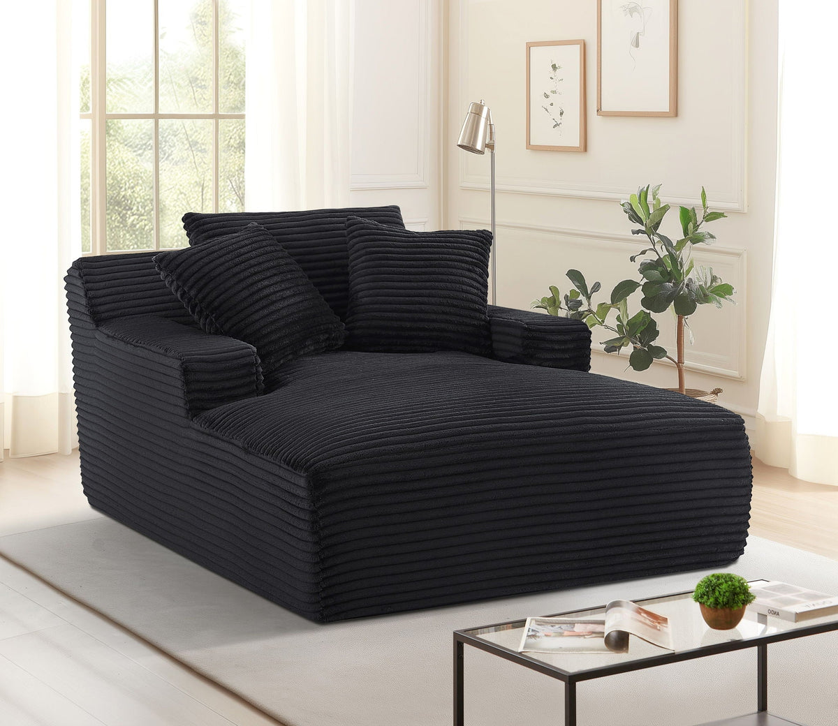 Cloudline - Oversized Chaise Lounge, Modern Comfy Couch With Full Foam Cushioning, Cozy Sleeper Sofabed - view 4
