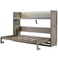 Twin XL Size Murphy Bed with Desk, LED Light and USB Charging Station