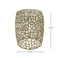 Aluminum Drum End Table with Intricate Design in Gold