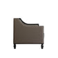 House Beatrice - Loveseat With 3 Pillows - Tan Synthetic Leather , Black Synthetic Leather & Charcoal