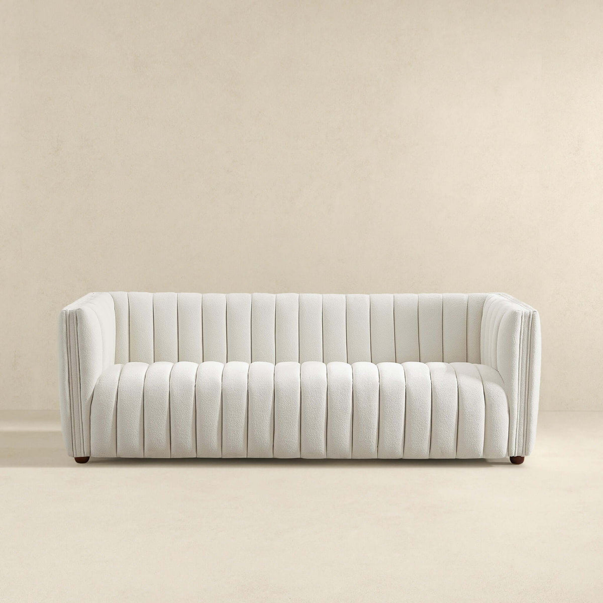 April - Mid-Century Modern Luxury Tight Back Boucle Couch - view 2