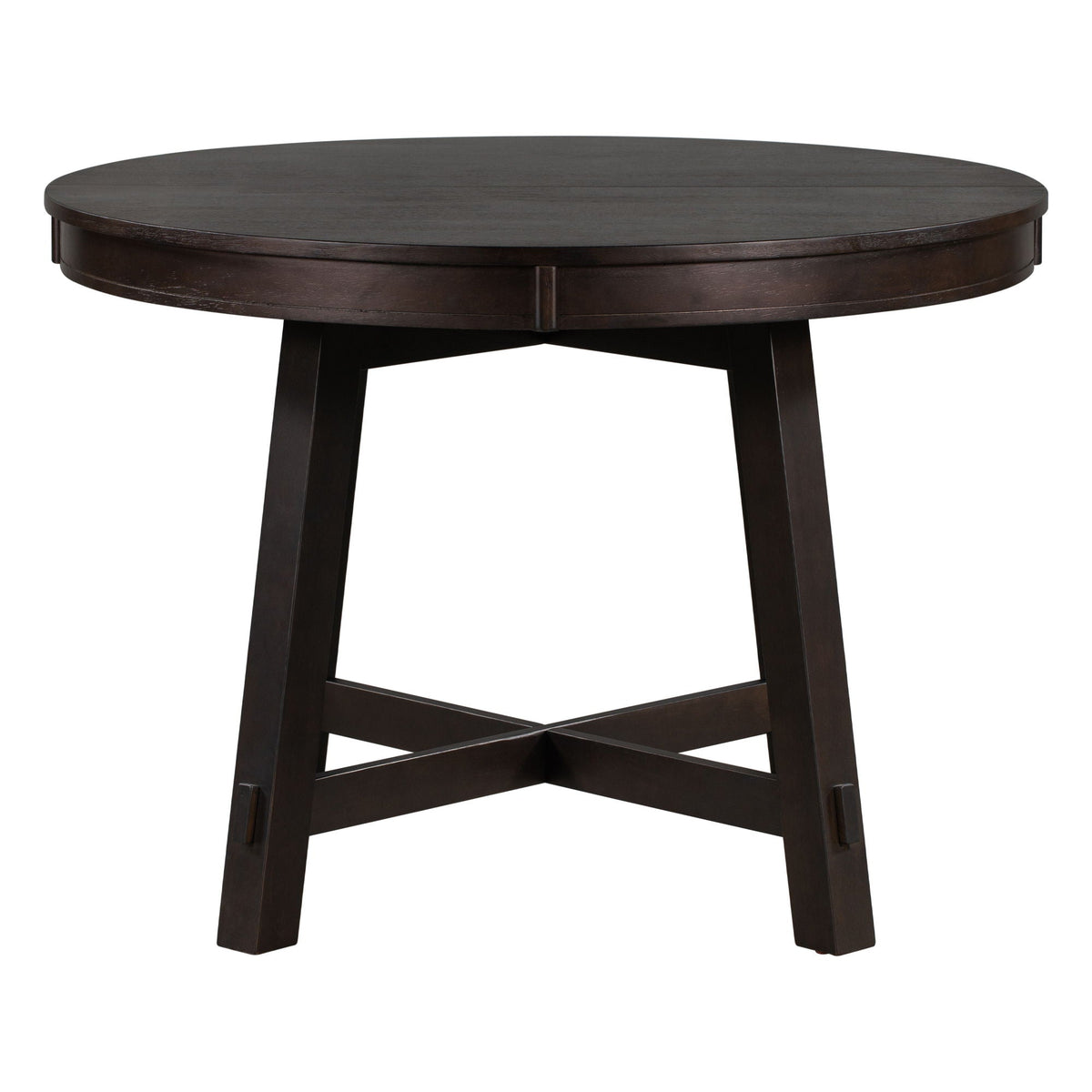 Gia - Round Extendable Dining Table With 16" Leaf Wood - view 3
