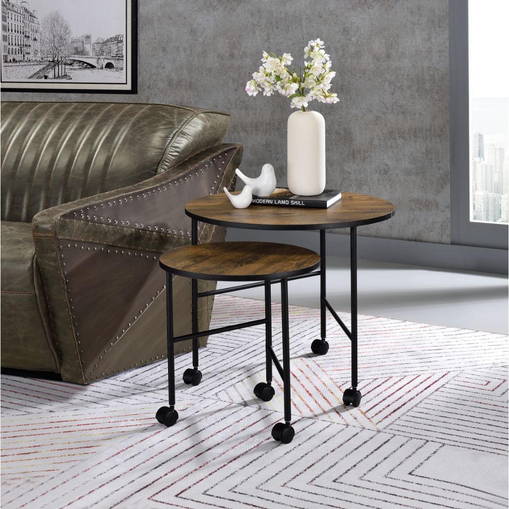 Oblis - Nesting Table Set - Vintage Oak