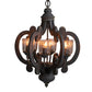 Farmhouse Chandelier, 6 Light Wood Chandelier Pendant Light Fixture With Adjustable Chain For Dining Room - view 6