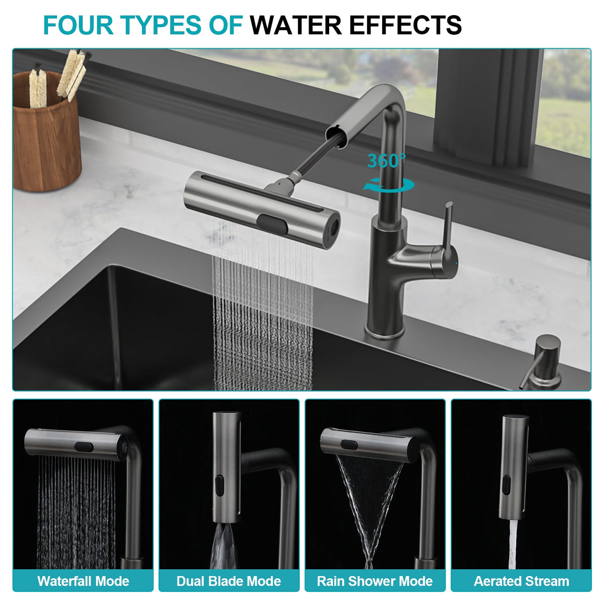33" Drop-In Gunmetal Kitchen Sink