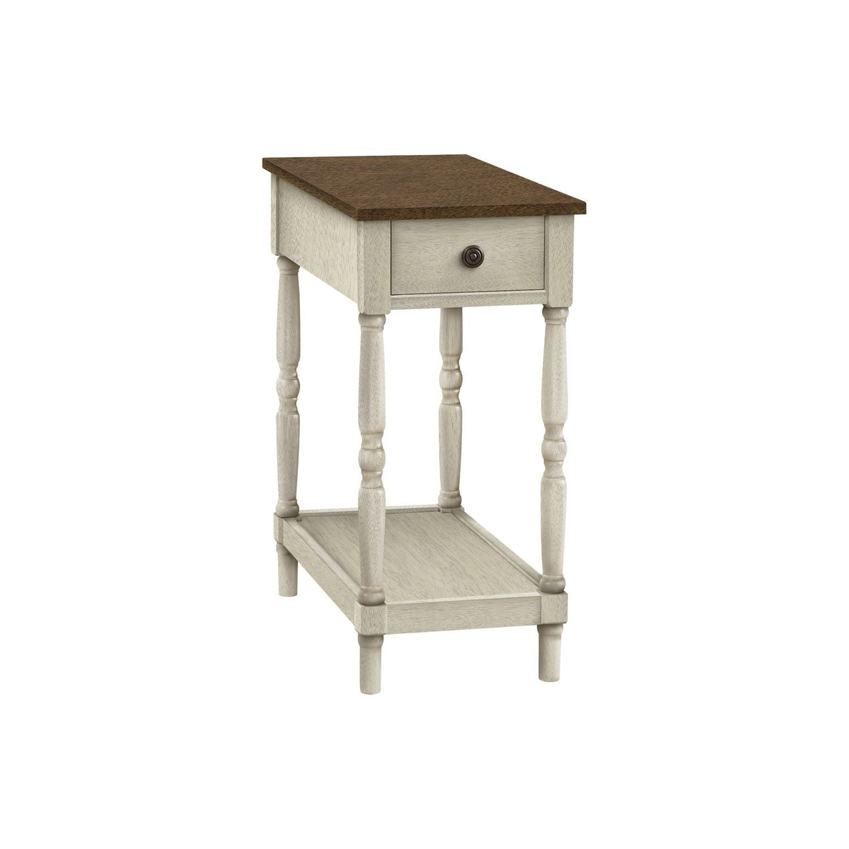 Accent End Table, 2 Tier, Storage Drawer, Traditional Stylish Design - view 2