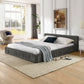 Modern Upholstered Platform Bed Frame With Pleated Design - view 2