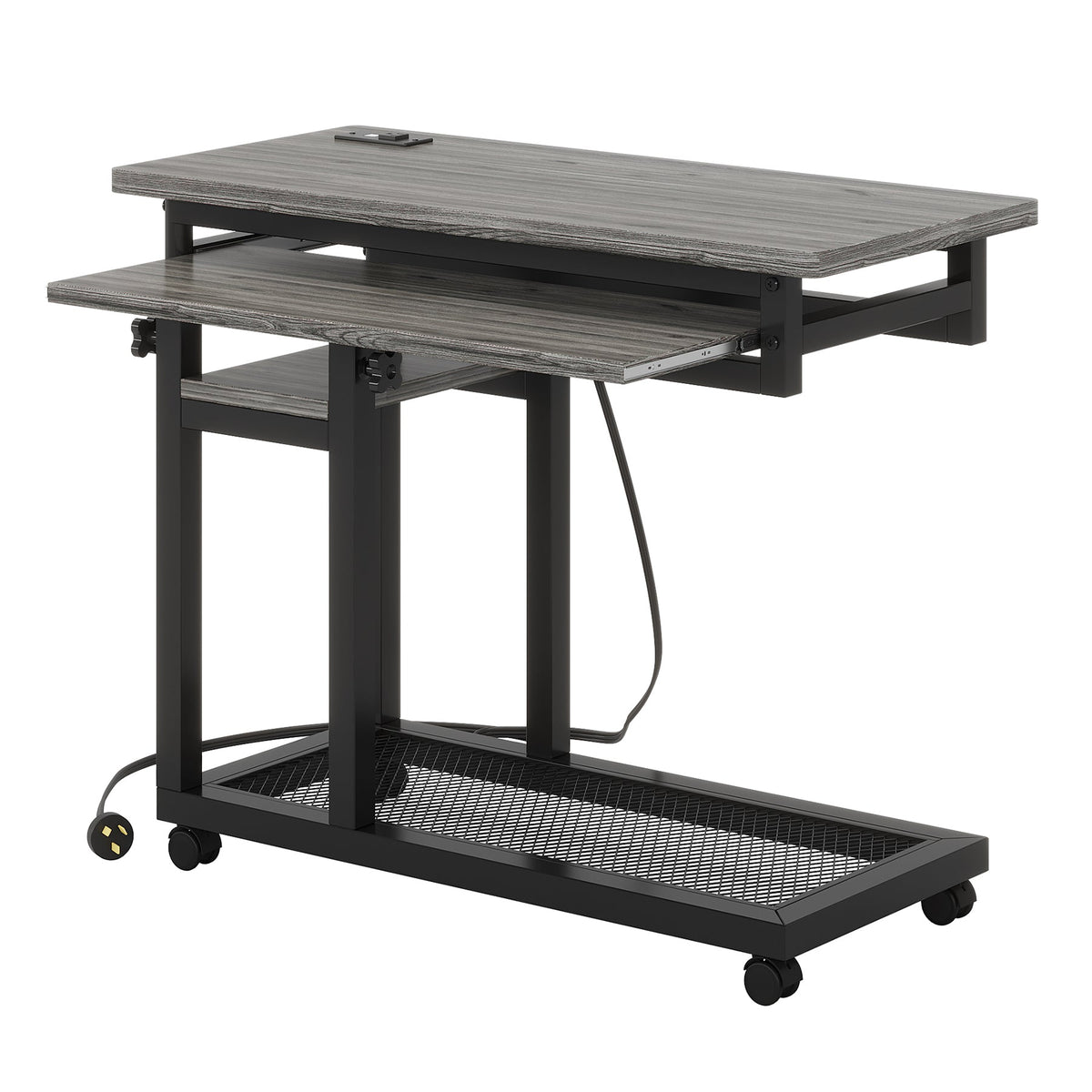 28"-39.3" Height Adjustable Portable Desk with USB Ports