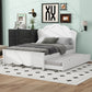 Full Size Wood Platform Bed with Headboard and Twin Size Trundle