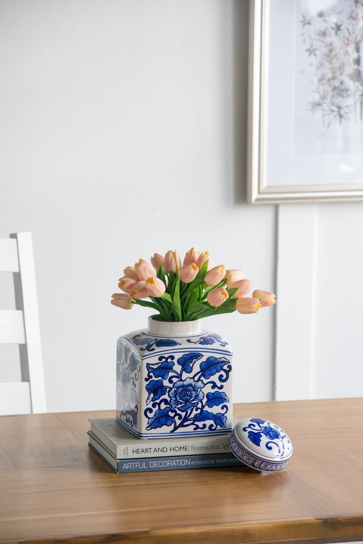 5x5x8" Hand Painted Square Canister