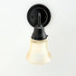 Amber Holophane Clear Glass Wall Sconce or Pendant Light