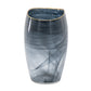 Smokey Black Gold Rimmed Glass Vase