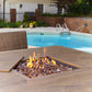Walton Bridge - 5 Pc. - Square Bar Table W/Fire Pit, 4 Barstools - Driftwood