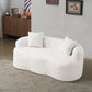 Curved Loveseat Sofa With Round Armrest - view 3