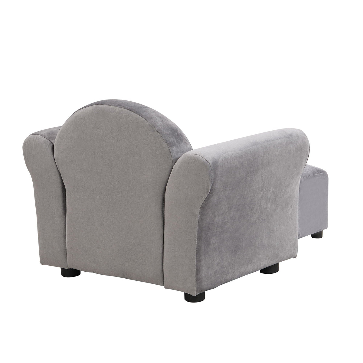 Kids Recliner Chair, Kids Upholstered Couch With Ottoman - Gray - view 2