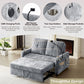 Modern Loveseat Pull Out Sofa Bed With Adjustable Backrest, Two Cup Holders, A Phone Holder, Three Charging - view 3