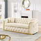 Button Tufted Couch With 2 Pillows, 3 Seater Luxury Chesterfield Sofa - view 4