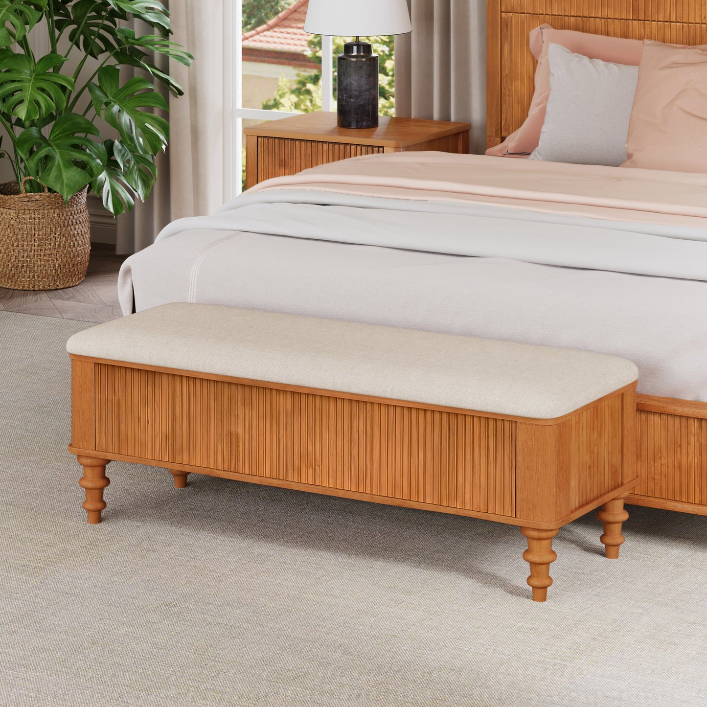 50.8-Inch Multi-Functional Storage Ottoman Bench