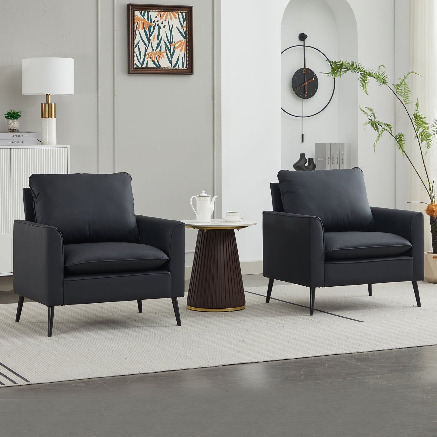 TS Cat Paw Leather Upholstered Sofa 2PC
