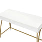 Lightmane - Vanity Desk (Same 92660) - White High Gloss & Gold