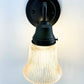 Amber Holophane Clear Glass Wall Sconce or Pendant Light