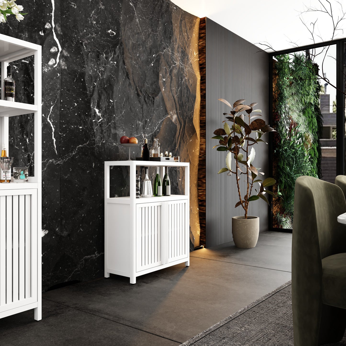 Large Capacity Bamboo Storage Cabinet