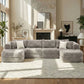 Modular Sectional Sofa, Boneless Couch With 2 Movable Ottomans - view 7