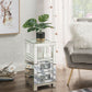 Noralie - 24" Accent Table - Clear Glass, Mirrored & Faux Diamonds