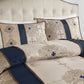 King 7 Piece Jacquard Comforter Set with Throw Pillows