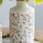 D5.3x10.6" Ceramic Cylinder Vase with Multi-Colored Floral Motifs
