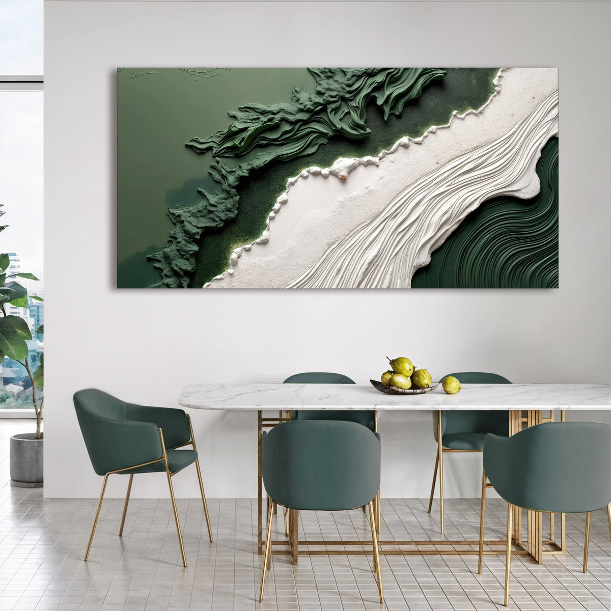 Green Rivers Abstract Wall Art VI