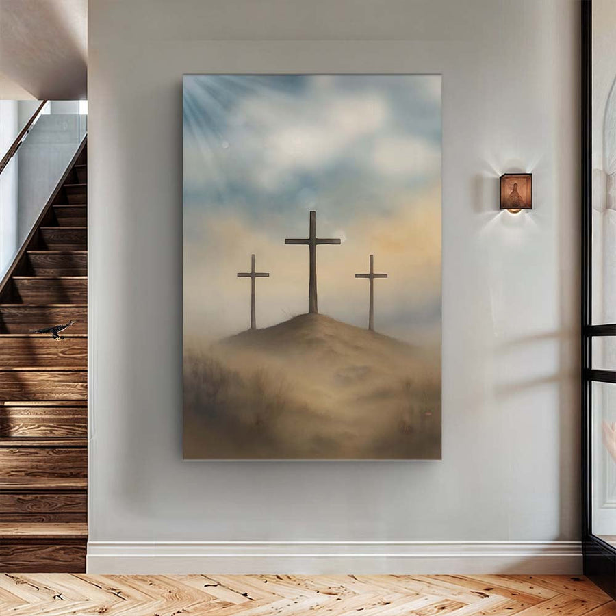 Three Crosses on Calvary Faith Wall Art II