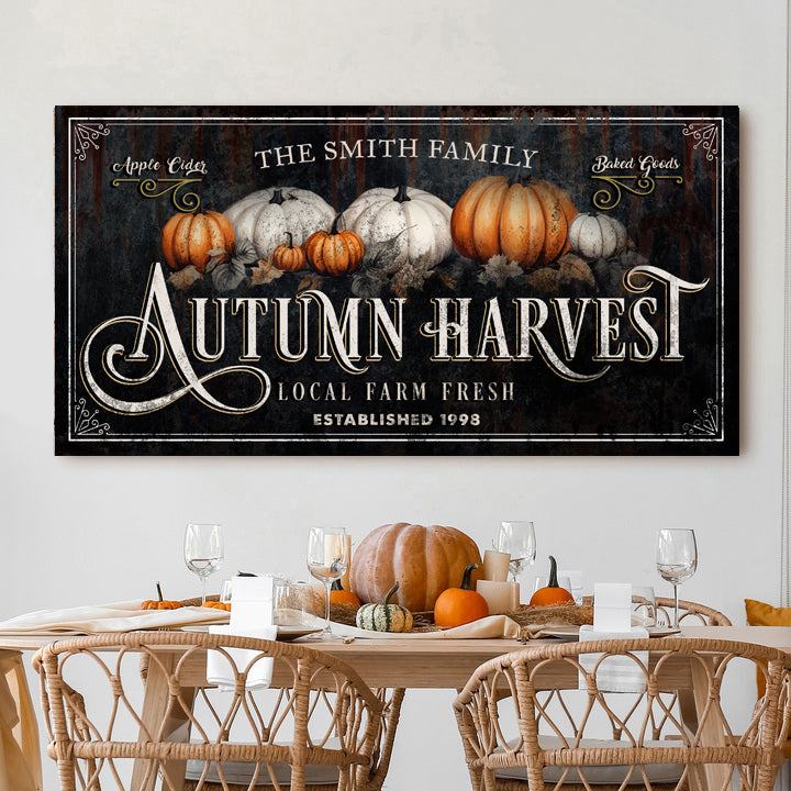 Family Autumn Harvest Thanksgiving Sign - view 2