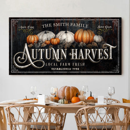 Family Autumn Harvest Thanksgiving Sign - view 2