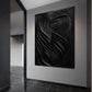 Modern Black Waves Wall Art