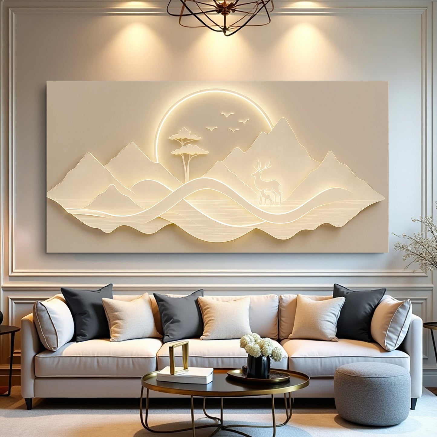 Modern Mountain Landscape Wall Art Decor