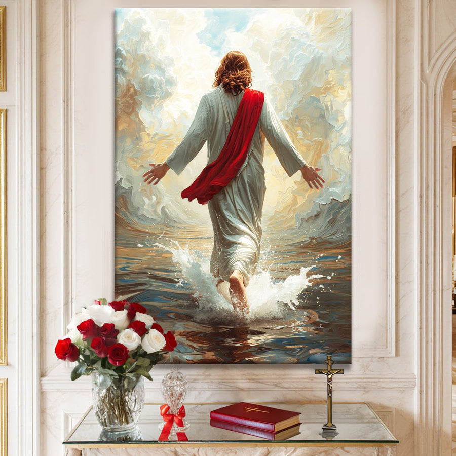 Jesus Christ Walking On Water Faith Wall Art IX