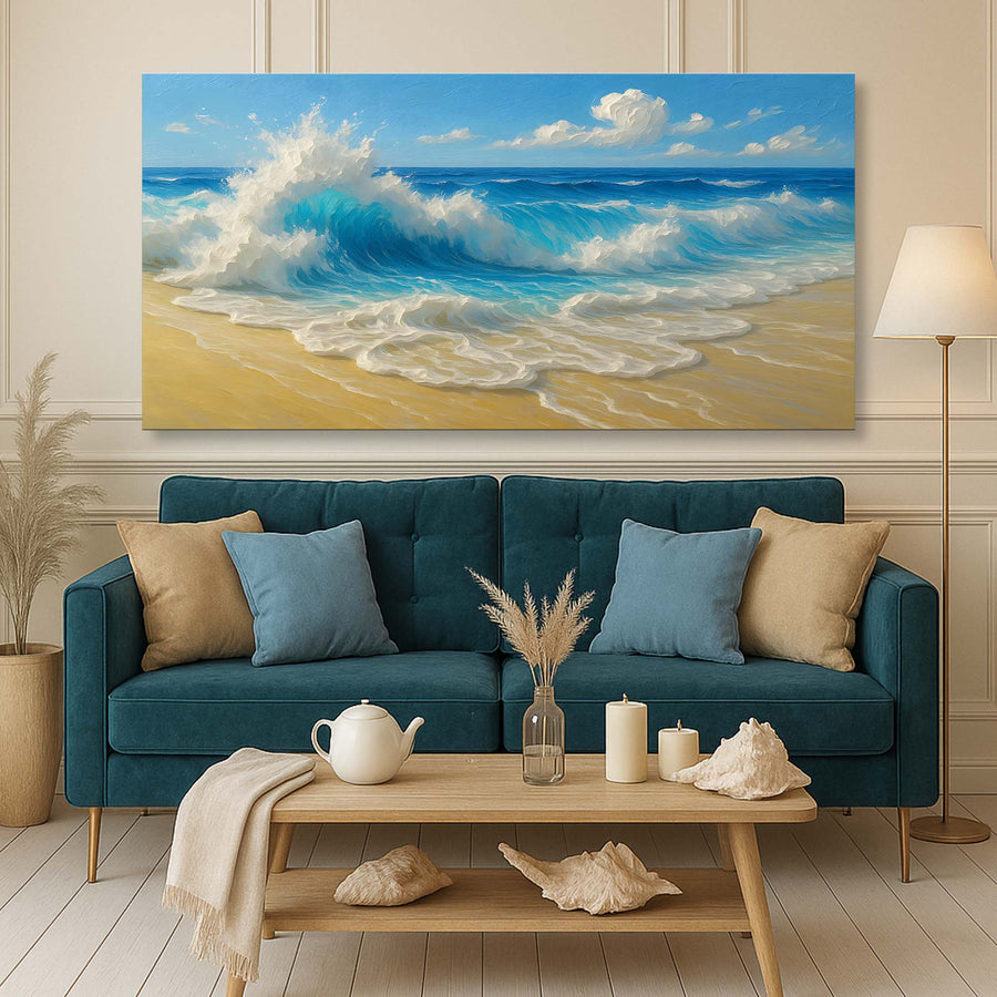 Serene Ocean Wave Coastal Wall Art V