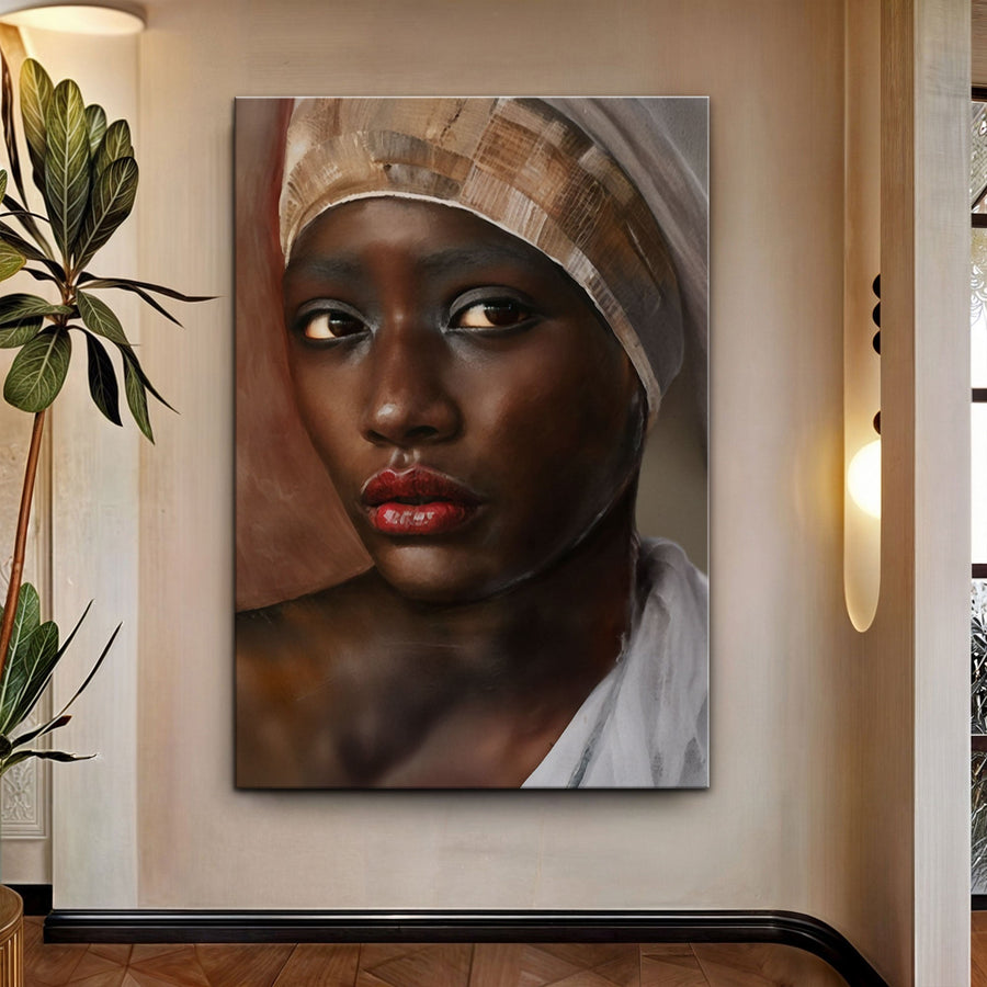 African Woman Painting Wall Art