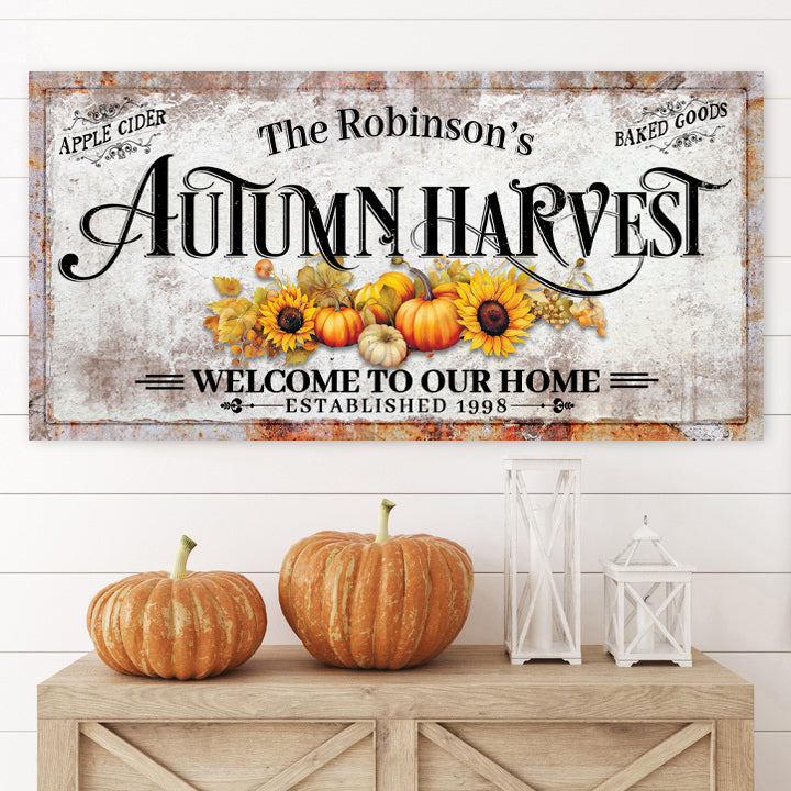 Family Autumn Harvest Thanksgiving Sign II - view 2