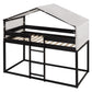 Twin Over Twin Wood Bunk Bed with Tent in Espresso