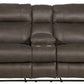 Atlas - Reclining Console Loveseat With Storage - Charcoal