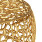 Modern Glam Mesh Coffee Table with Gold Accents and Aluminum Frame