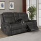 Lawrence Upholstered Padded Arm Reclining Loveseat Charcoal - view 2
