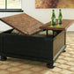 Valebeck - Lift Top Cocktail Table - Black / Brown