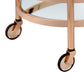 Lakelyn Clear Glass & Rose Gold Finish Serving Cart